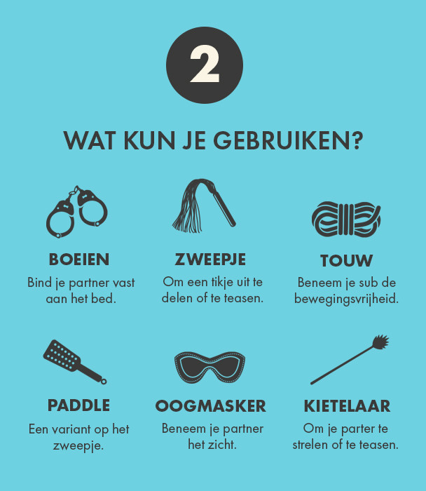 Wat gebruik je bij de eerste keer BDSM?