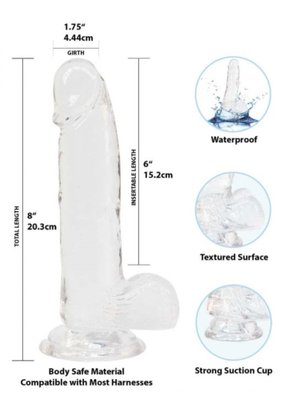 Crystal Addiction - Transparante Dildo - 19 cm