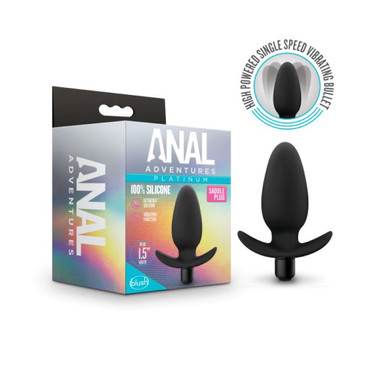 Anal Adventures Platinum - Silicone Saddle Plug - Black - EasyToys