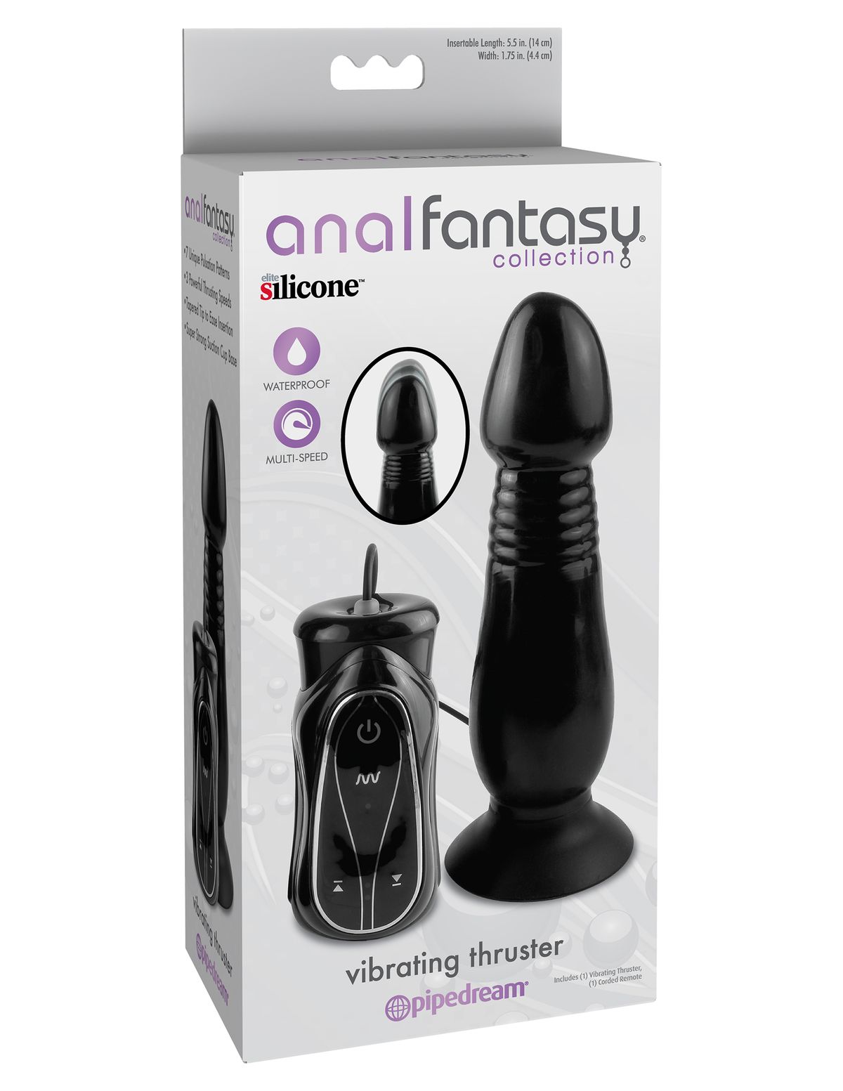 Anal Fantasy - Vibrating Thruster Anal Dildo - 20 cm foto 2