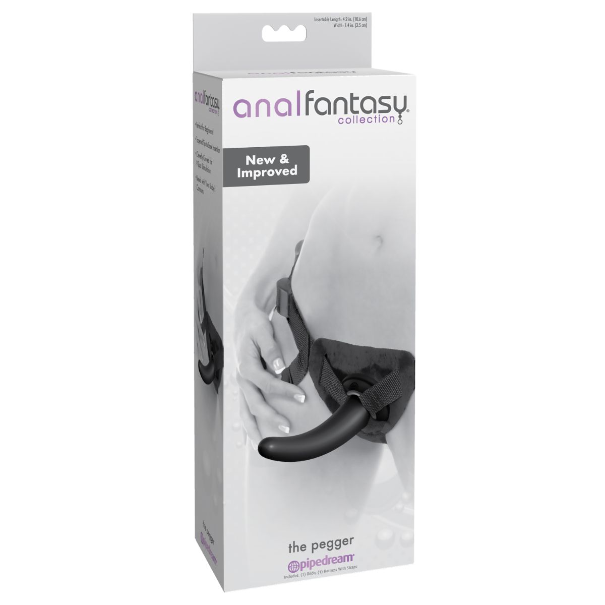 Anal Fantasy Collection - The Pegger Strap-On Zwart - 12,6 cm foto 3