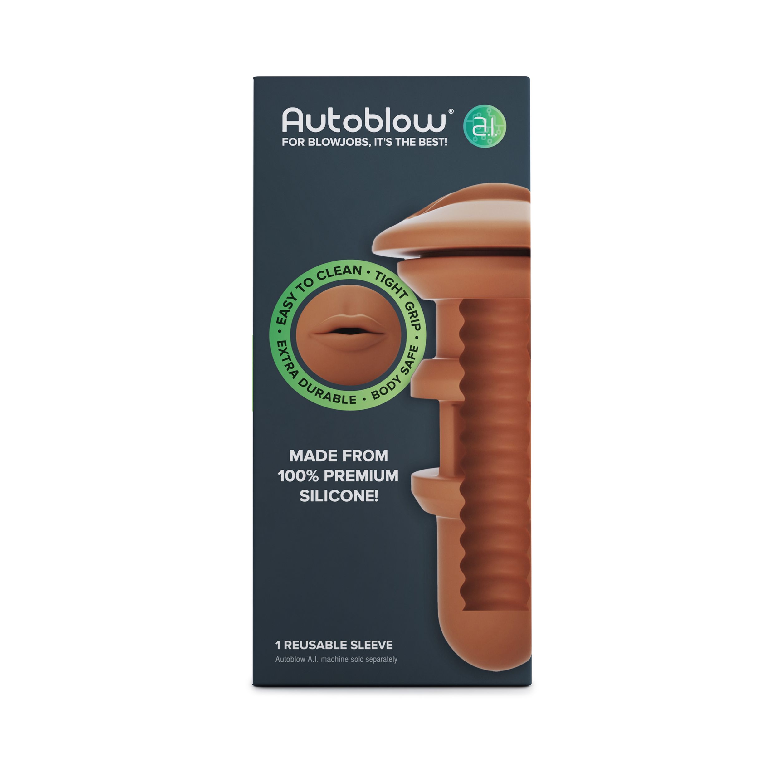 Autoblow - A.I. Silicone Mouth Sleeve - Brown - EasyToys