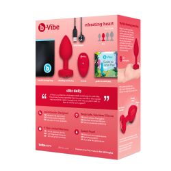 B-Vibe - Vibrating Heart Plug M/L Red