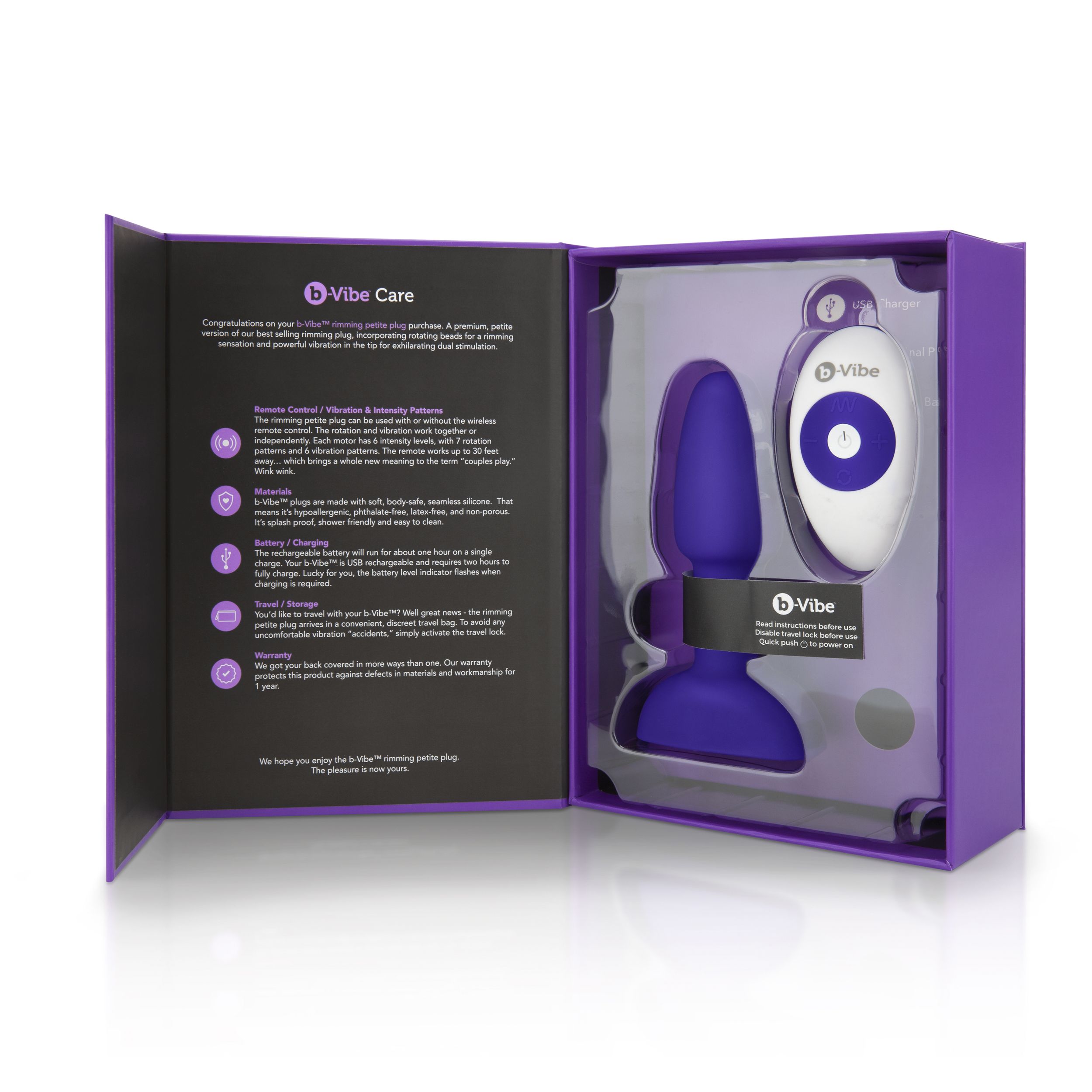 B-Vibe - Rimming Petite Remote Control Plug Paars - Afbeelding 10