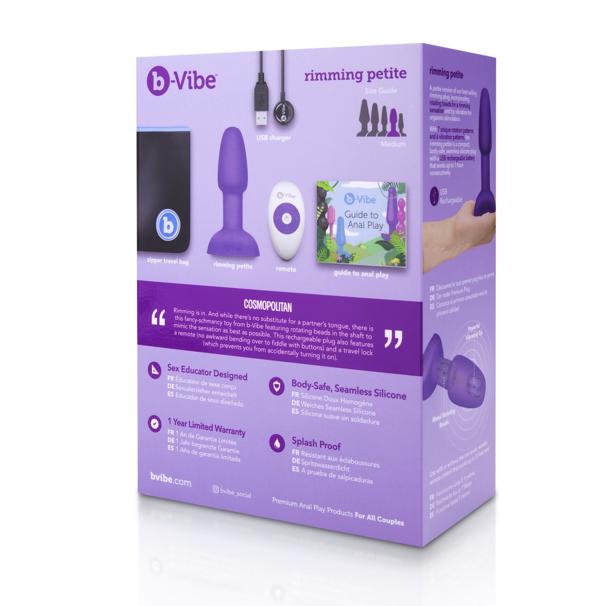 B-Vibe - Rimming Petite Remote Control Plug Paars
