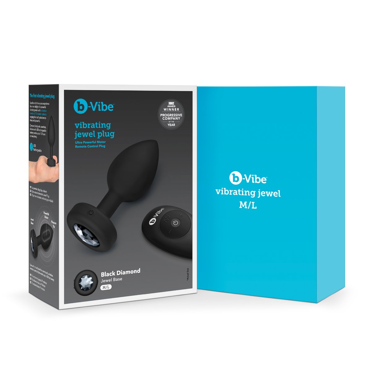 B-Vibe - Vibrerende Juwelen Plug M/L Zwart