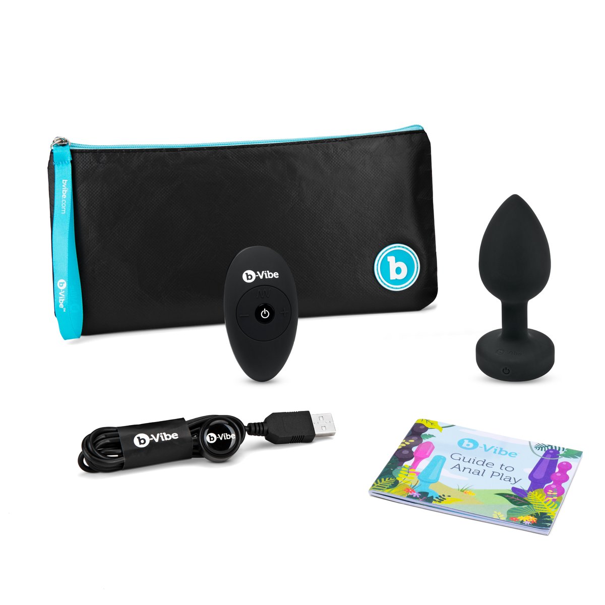 B-Vibe - Vibrerende Juwelen Plug M/L Zwart