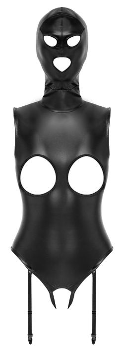 Bad Kitty – Open Cup Bodysuit with Head Mask – Black