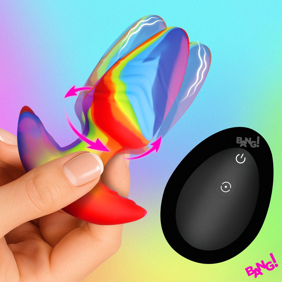 Bang! - Roterende en Vibrerende Buttplug - 9,9 cm foto 6