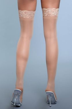 Keep A Secret Thigh High Stockings - Nude