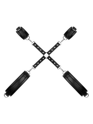 Bedroom Fantasies - Bondageharnas Handboeien en Hogtie Set - Zwart