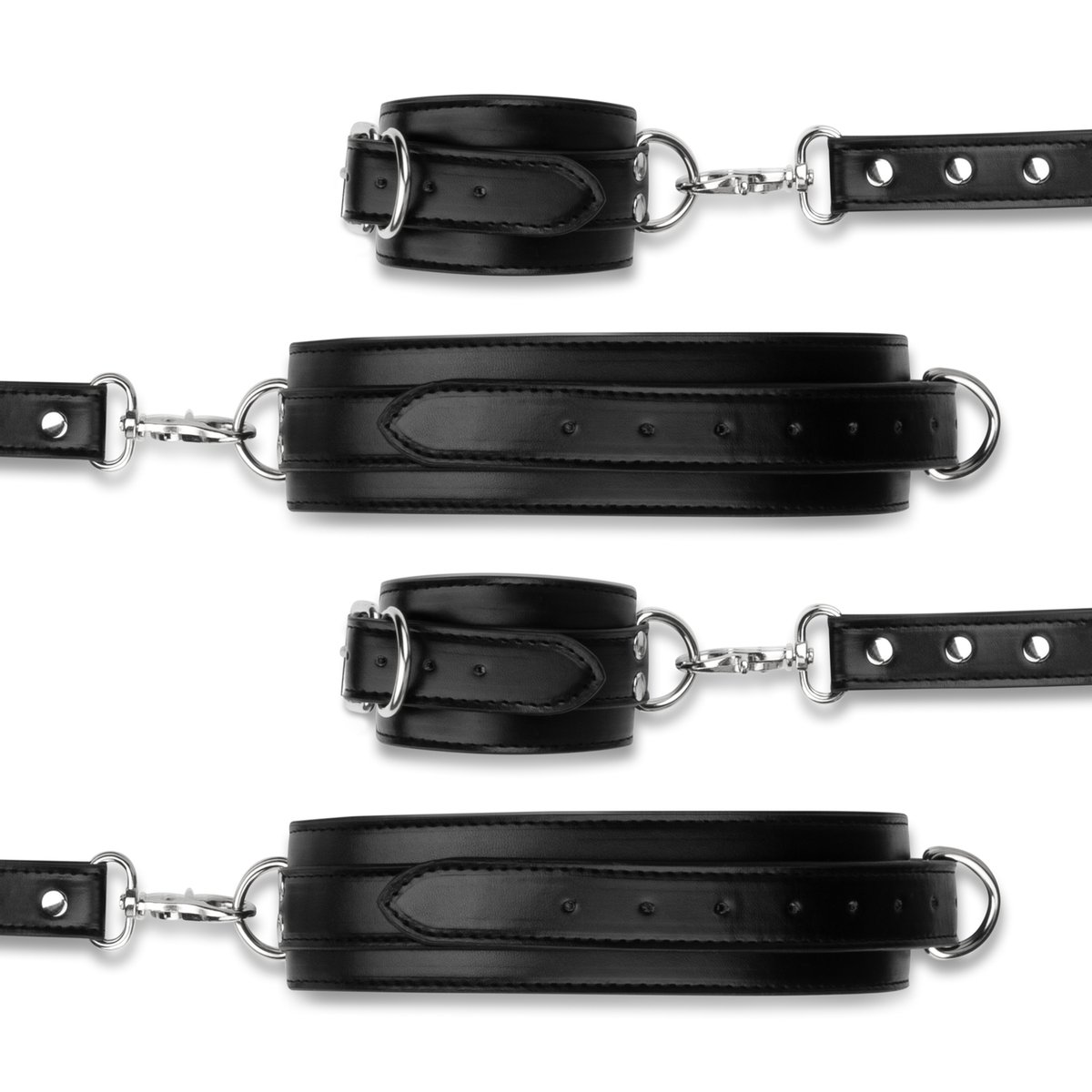 Bedroom Fantasies - Bondageharnas Handboeien en Hogtie Set - Zwart