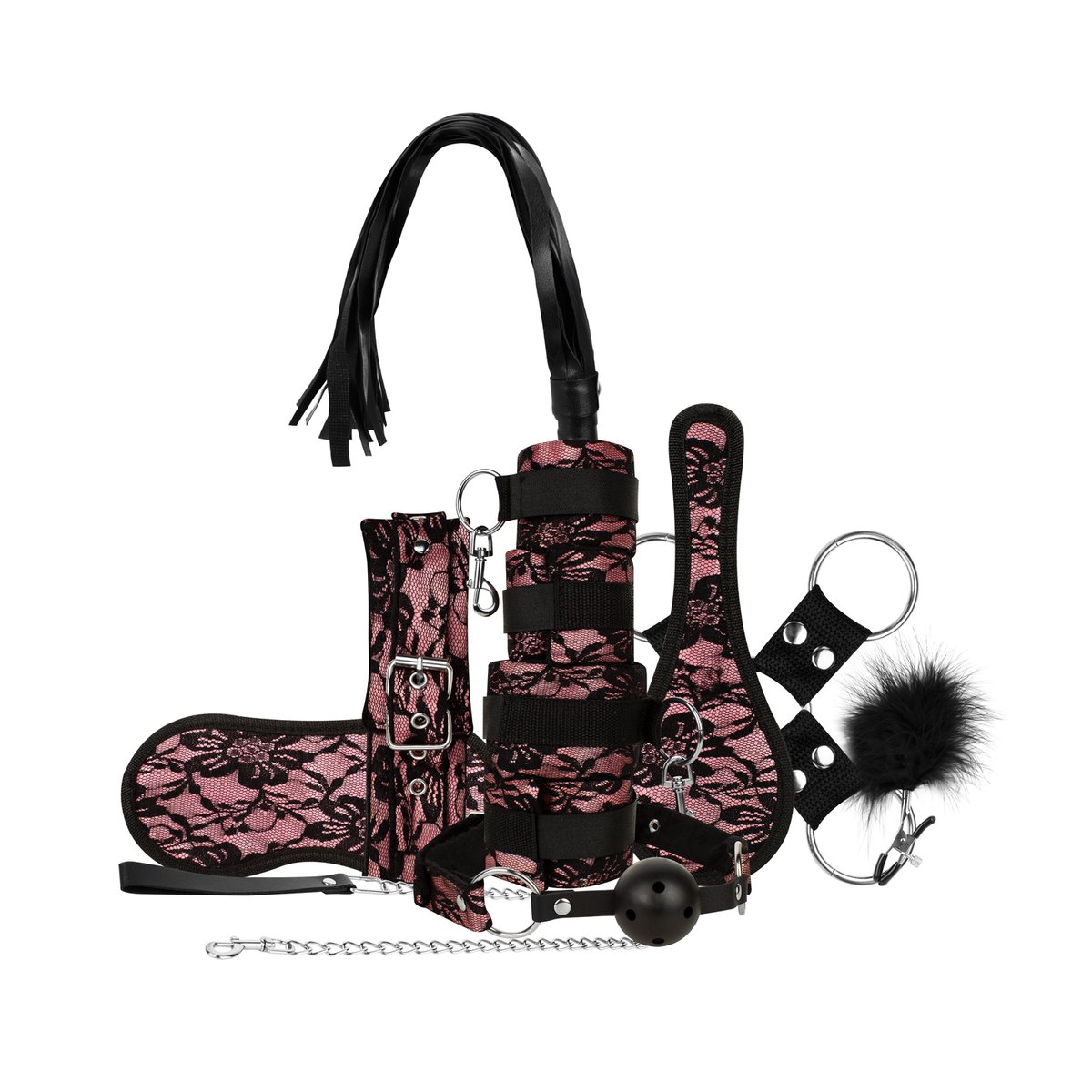 Bedroom Fantasies - Bound by Lace - 8-delige SM Set - Roze