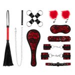 Bedroom Fantasies - Lace & Leather Look - 8-delige Bondage Set - Rood
