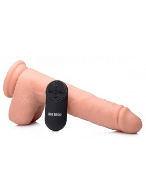 Vibrerende & Stotende Realistische XL Dildo Met Balzak - 17.8 cm