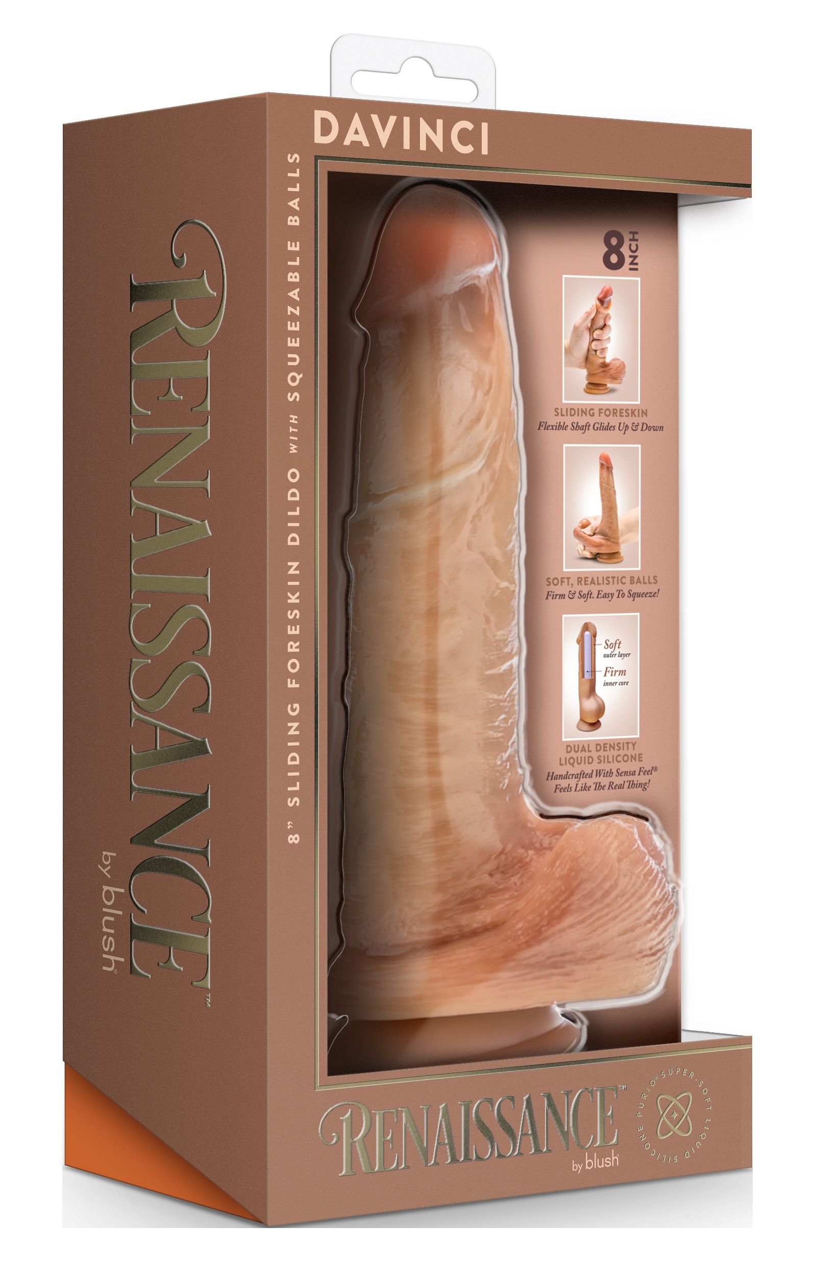 Blush - Renaissance DaVinci Dildo met Schuivende Voorhuid - 20 cm foto 5