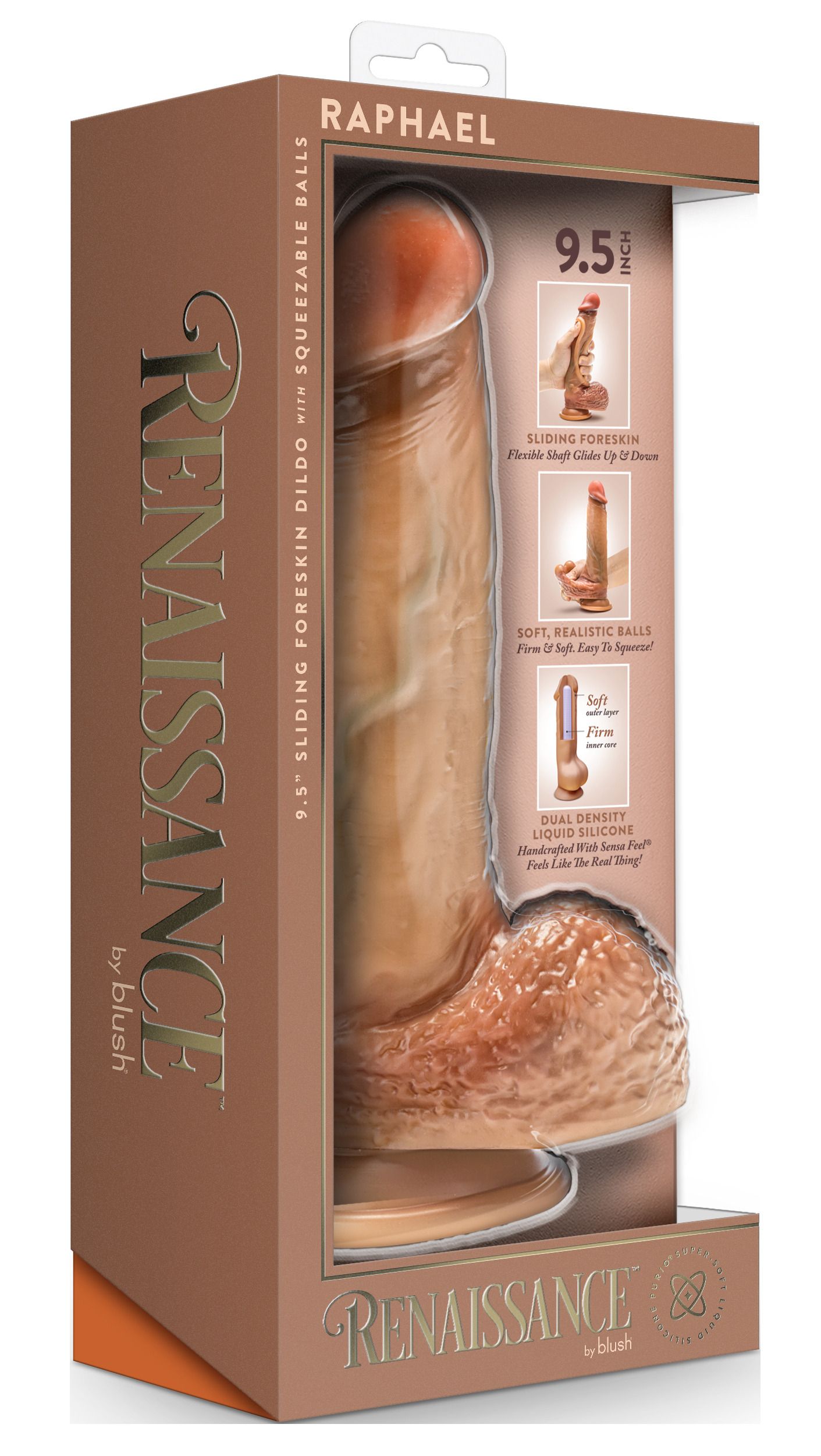 Blush - Renaissance Raphael Dildo met Schuivende Voorhuid - 24 cm foto 4