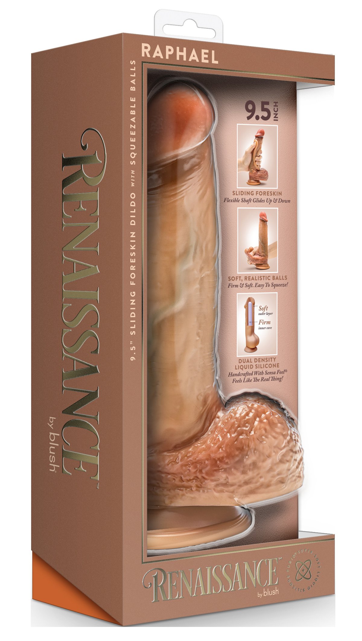 Blush - Renaissance Raphael Dildo met Schuivende Voorhuid - 24 cm