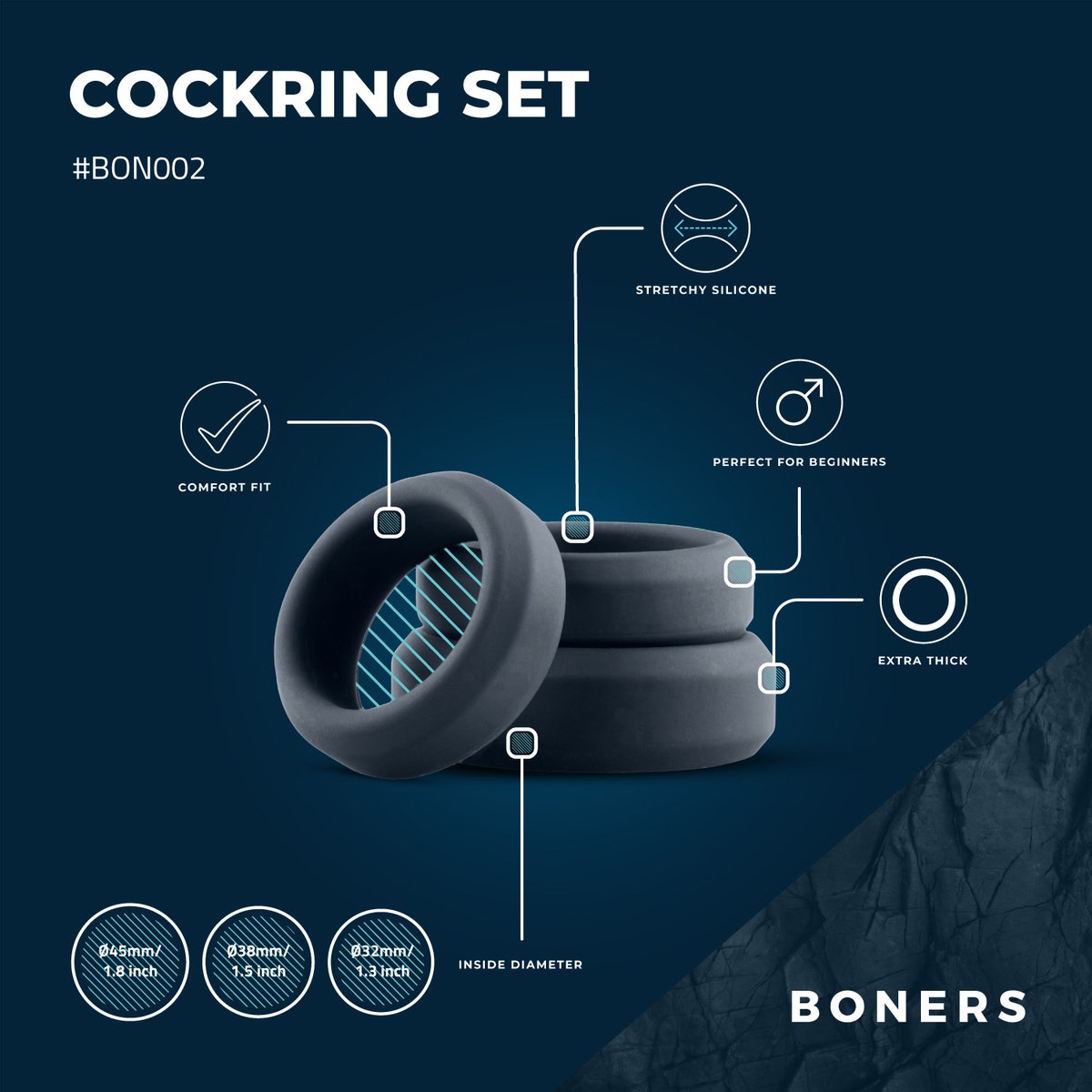 Boners Cockring Set 3-delig