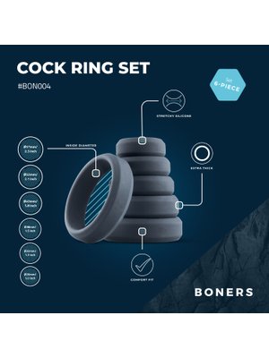Boners 6-Delige Cockring Set