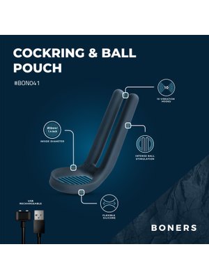 Boners Cockring & Ball Stimulator - Blauw