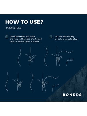 Boners - Vibrerende Cockring voor Koppels - Blauw