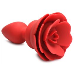 Plug anal vibrant en forme de rose avec télécommande - Moyen