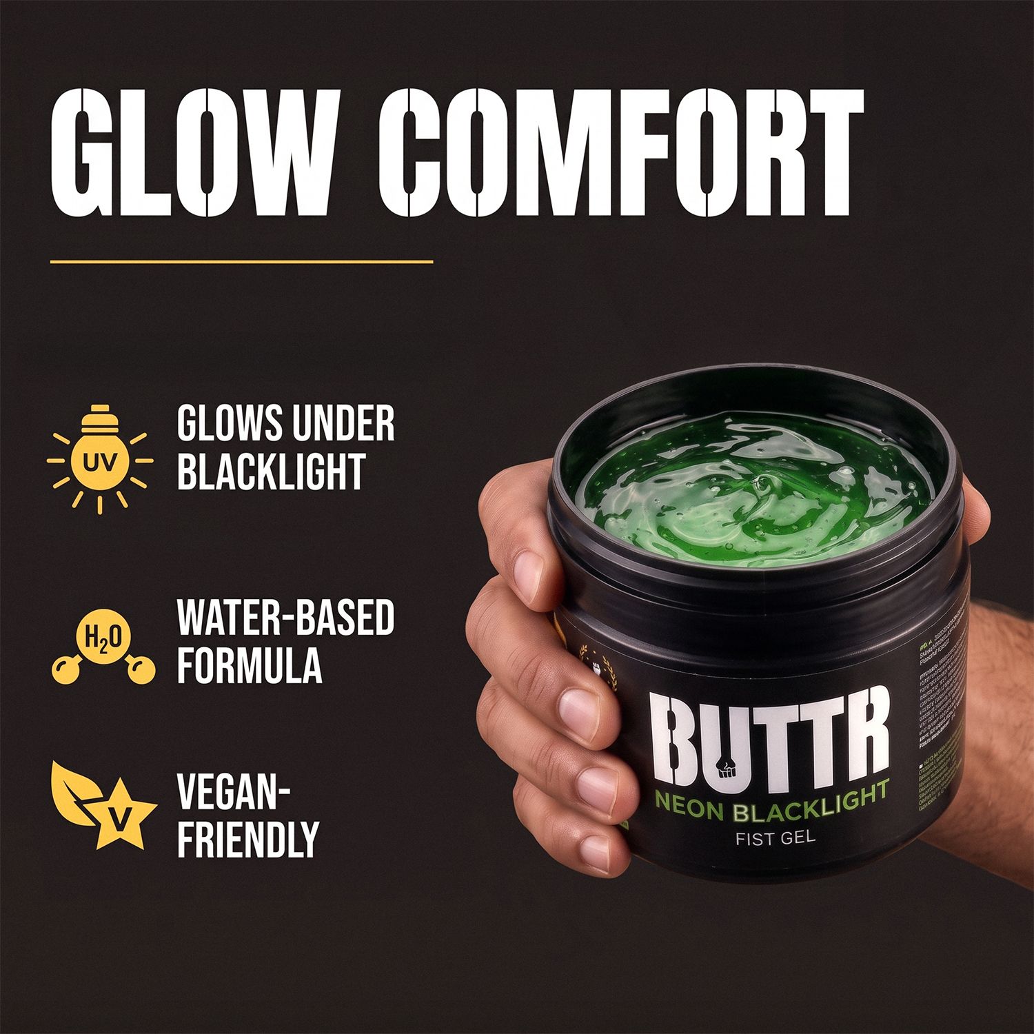 BUTTR - Neon Fisting Gel - 500 ml foto 2