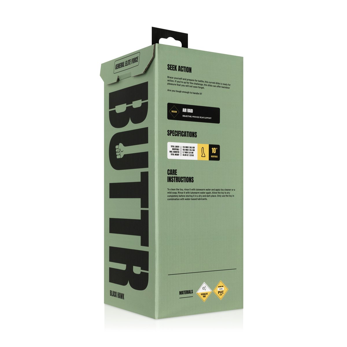 BUTTR - Black Hawk Gebogen Anaal Dildo