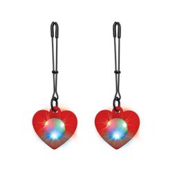 Charmed - Pinzas para pezones en forma de corazón con luces LED