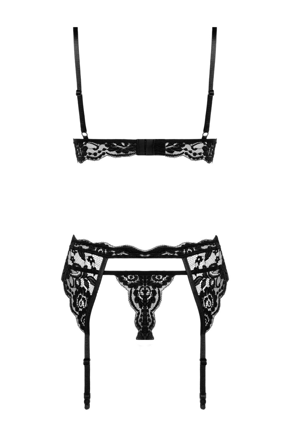 Christine - 3-Piece Open Crotch Set Tina - Zwart foto 5