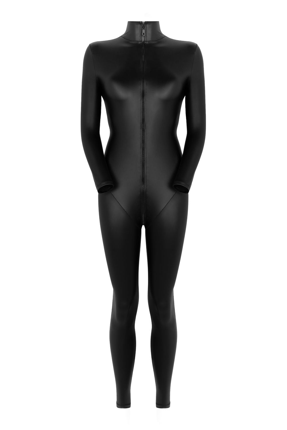 Christine - Long-Sleeve Jumpsuit with Crotch Zipper Lilith - Zwart foto 5