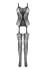 Christine - Kanten Visnet Jarretel Body