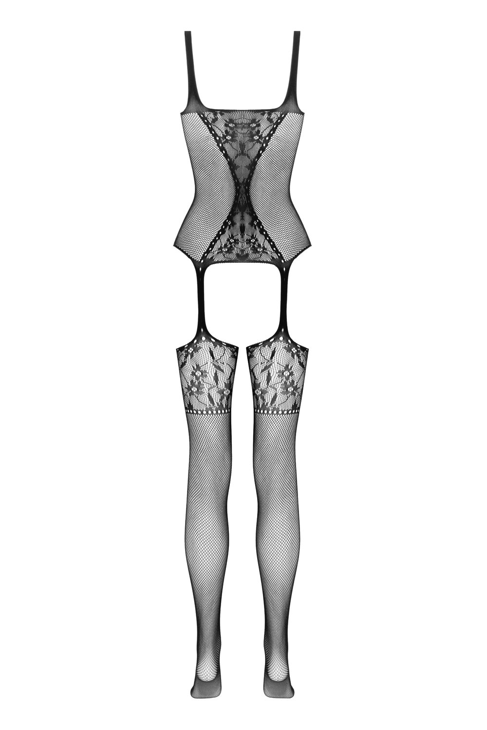 Christine - Kanten Visnet Jarretel Body