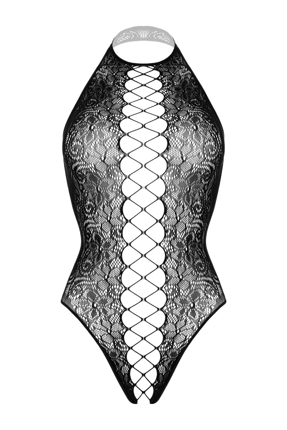 Christine - Noir Open Kruis Veter Body foto 4