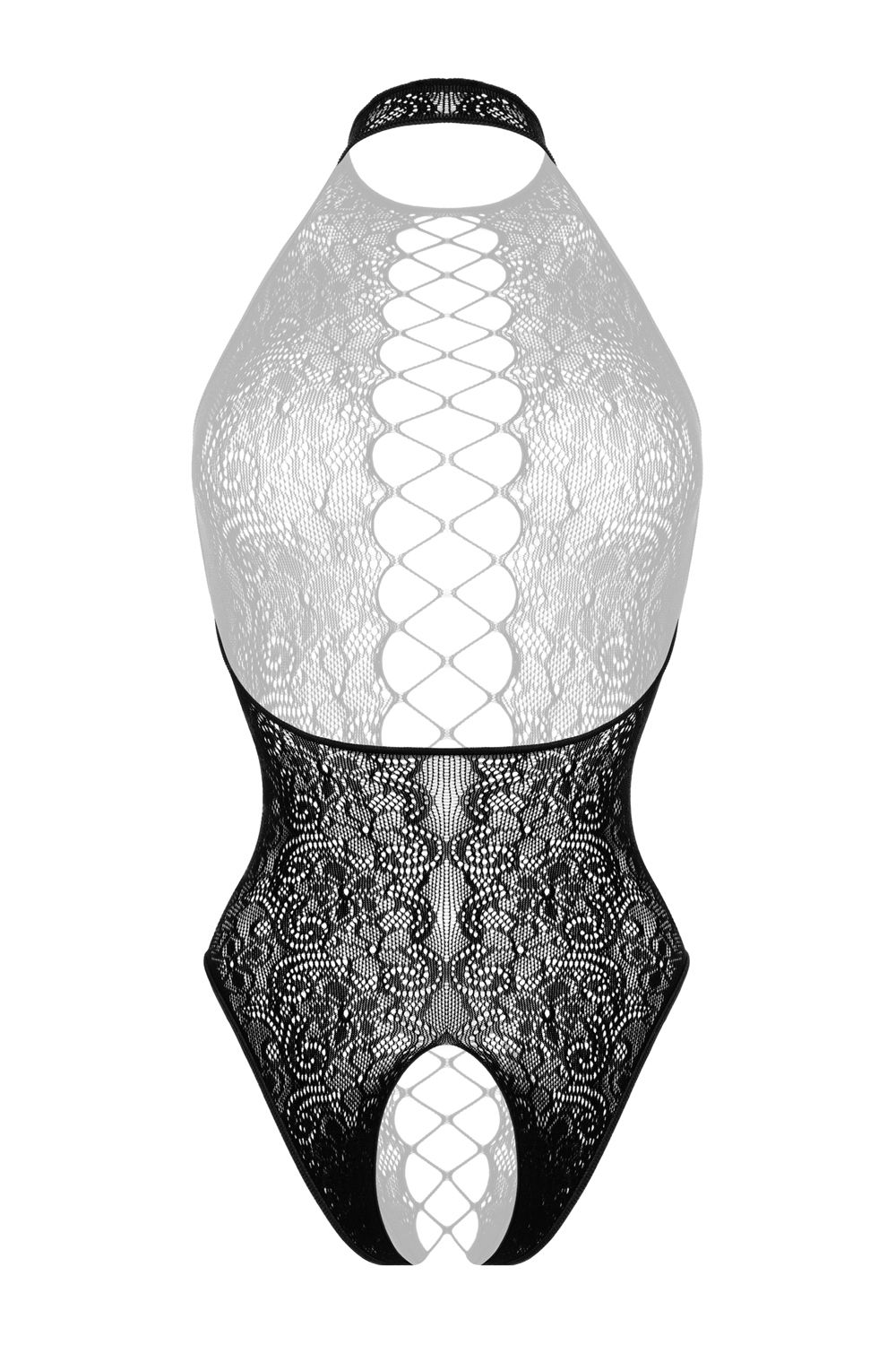 Christine - Noir Open Kruis Veter Body foto 5