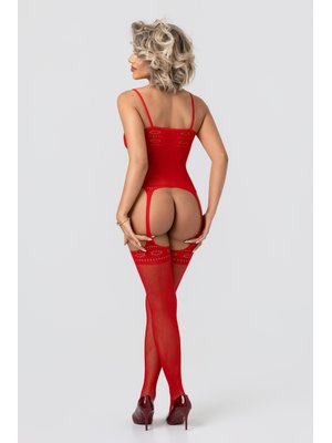 Christine - Open Kruis Jarretel Design Catsuit