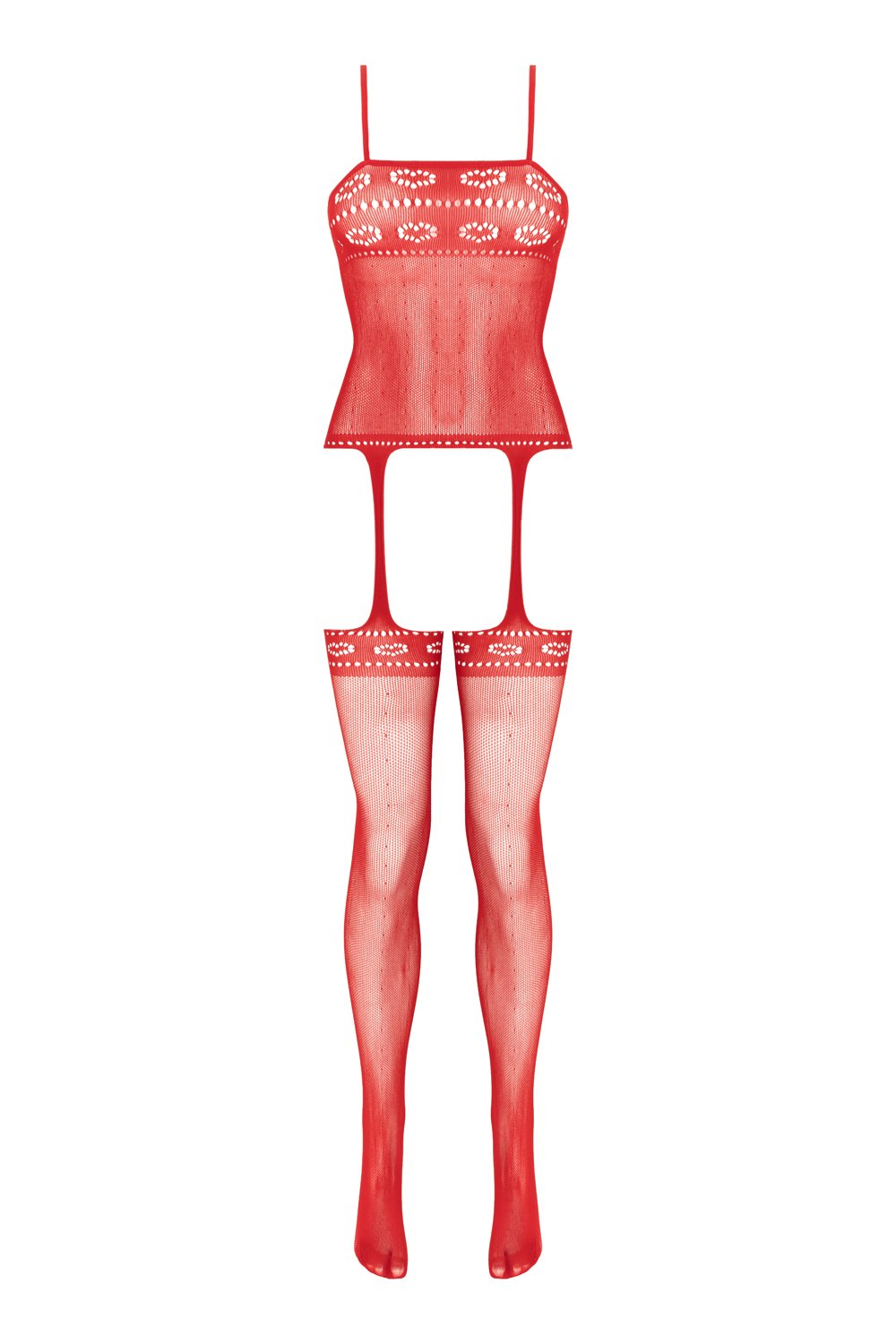 Christine - Open Kruis Jarretel Design Catsuit