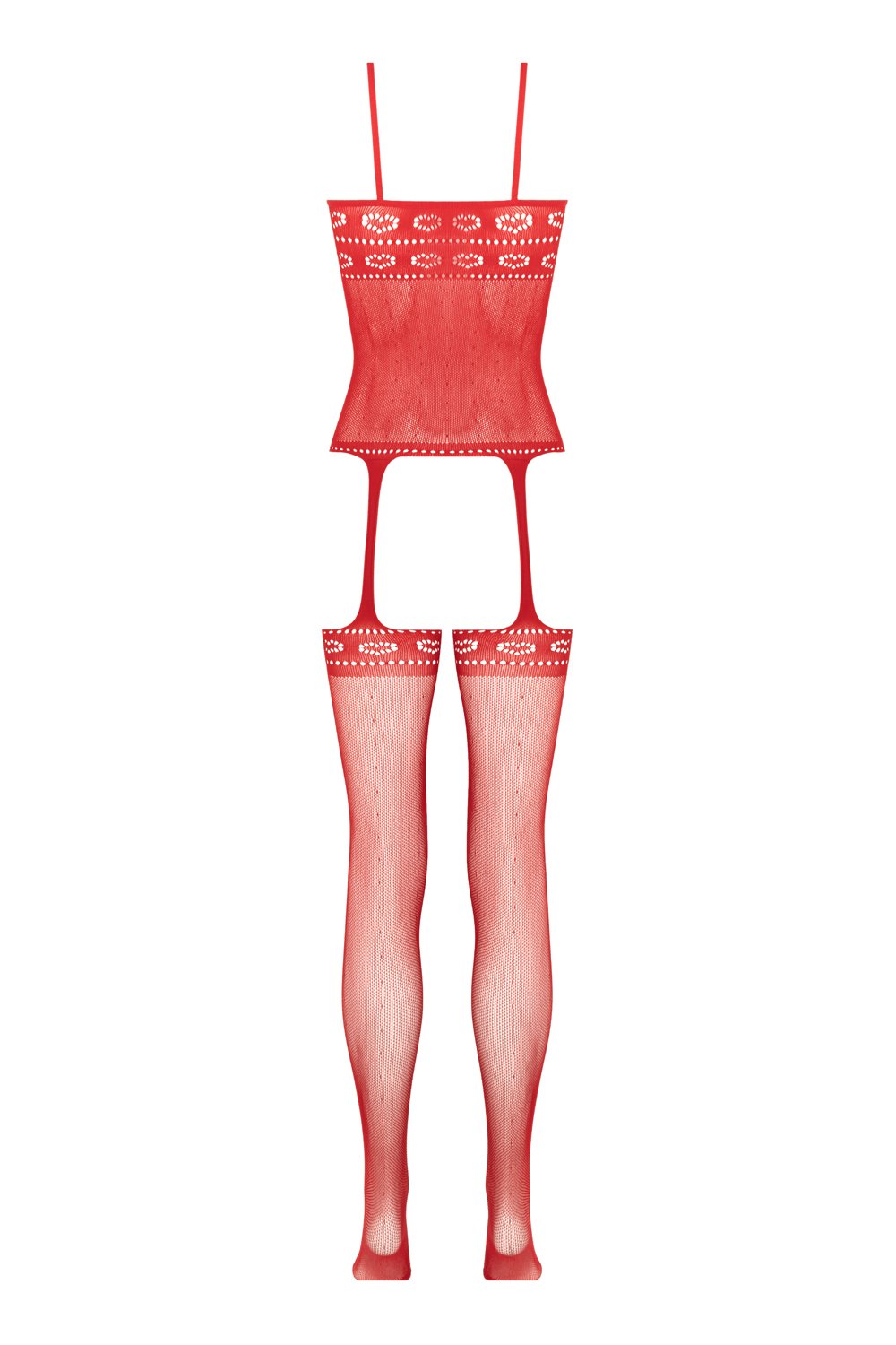 Christine - Open Kruis Jarretel Design Catsuit