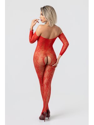 Christine - Rose Kanten Catsuit Met Open Kruisje