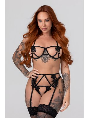 Christine - Kinky 3-delige Harnas Jarretel Set Fiercy