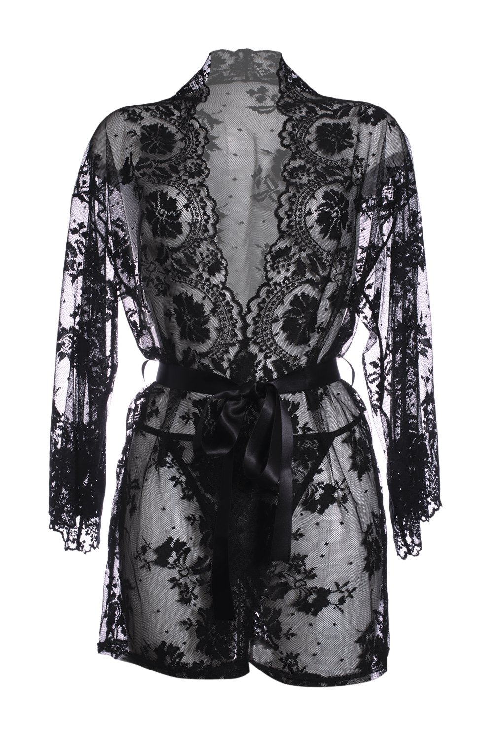 Christine - Kanten Kimono Graceful - Zwart