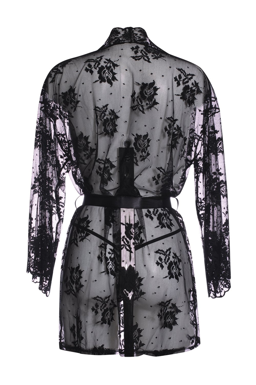 Christine - Kanten Kimono Graceful - Zwart