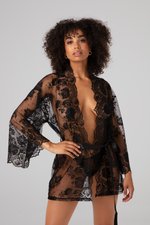 Christine - Kanten Kimono Graceful - Zwart