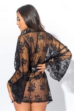 Christine - Kanten Kimono Graceful - Zwart