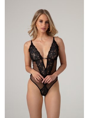 Christine - Body Dewi met Open Kruis - Zwart