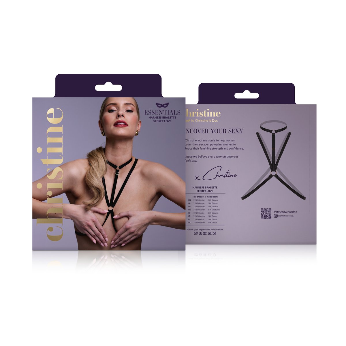 Christine - Strappy Harness Bralette Secret Love-  black