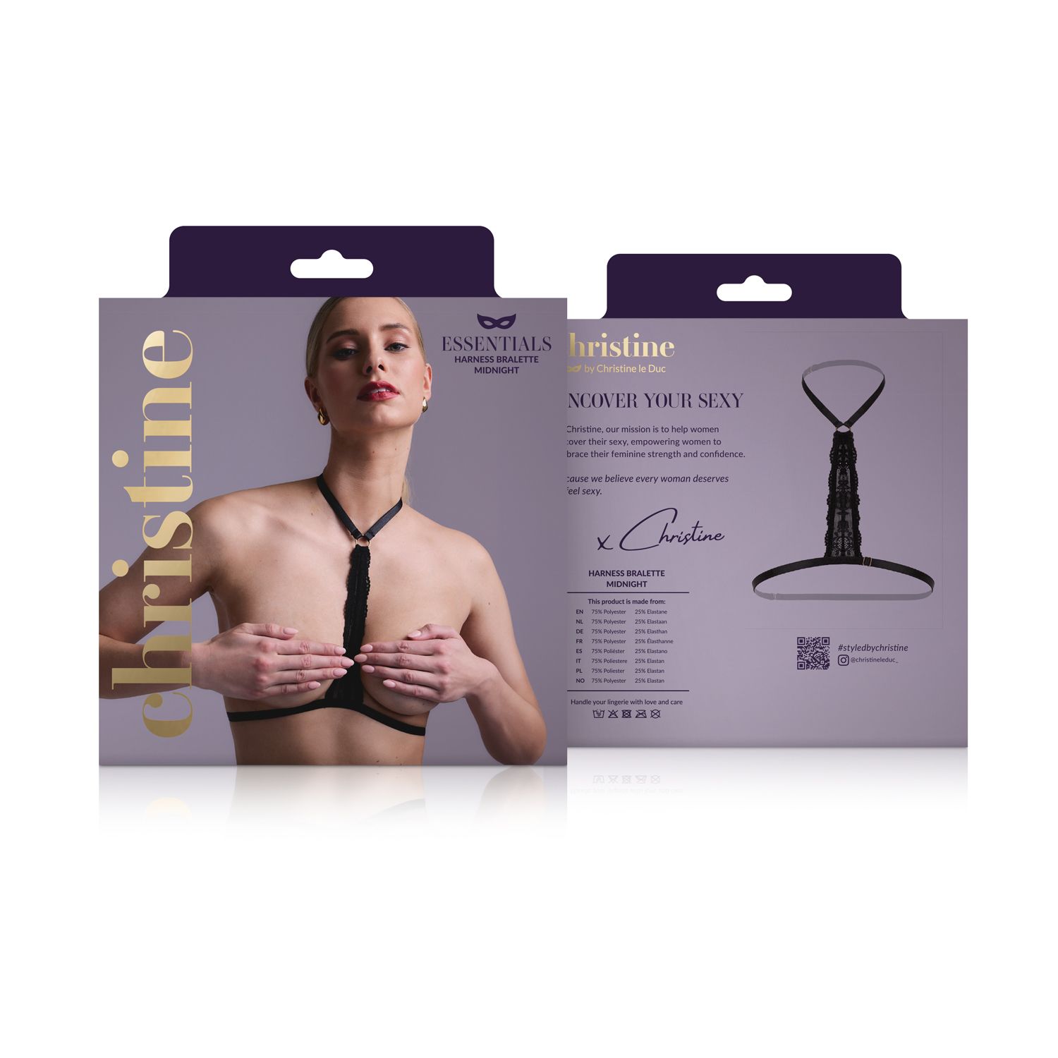 Christine - Strappy Harness Bralette Evening Kiss -zwart - Afbeelding 7