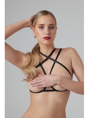 Christine - Strappy Harness Bralette Fia -  zwart