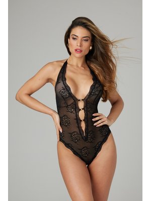 Christine - Kanten open kruis body Rose